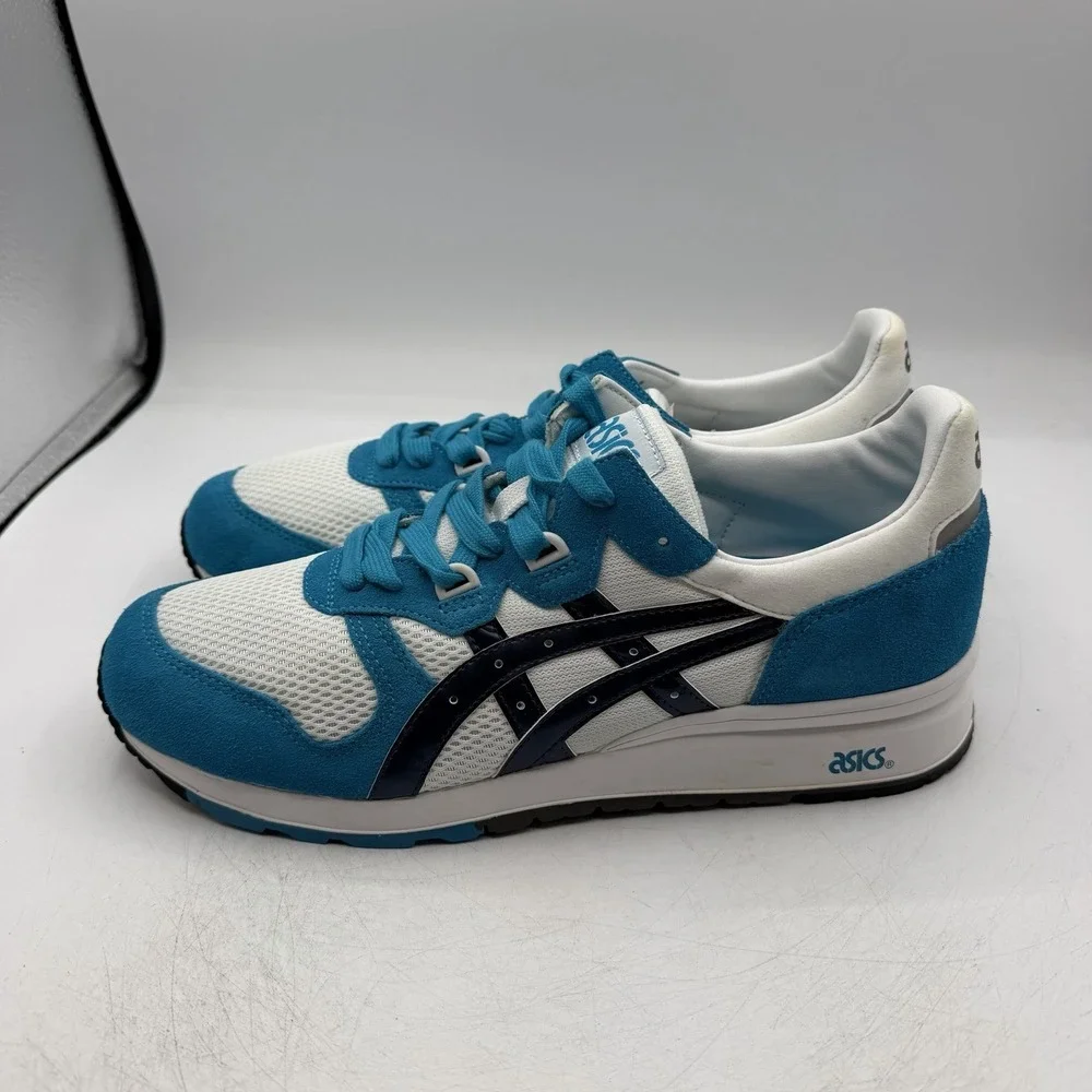 Asics Gel Epirus Shoes Mens Sz 10.5 Off White/Navy/Aqua Blue Sneakers H413N 0050